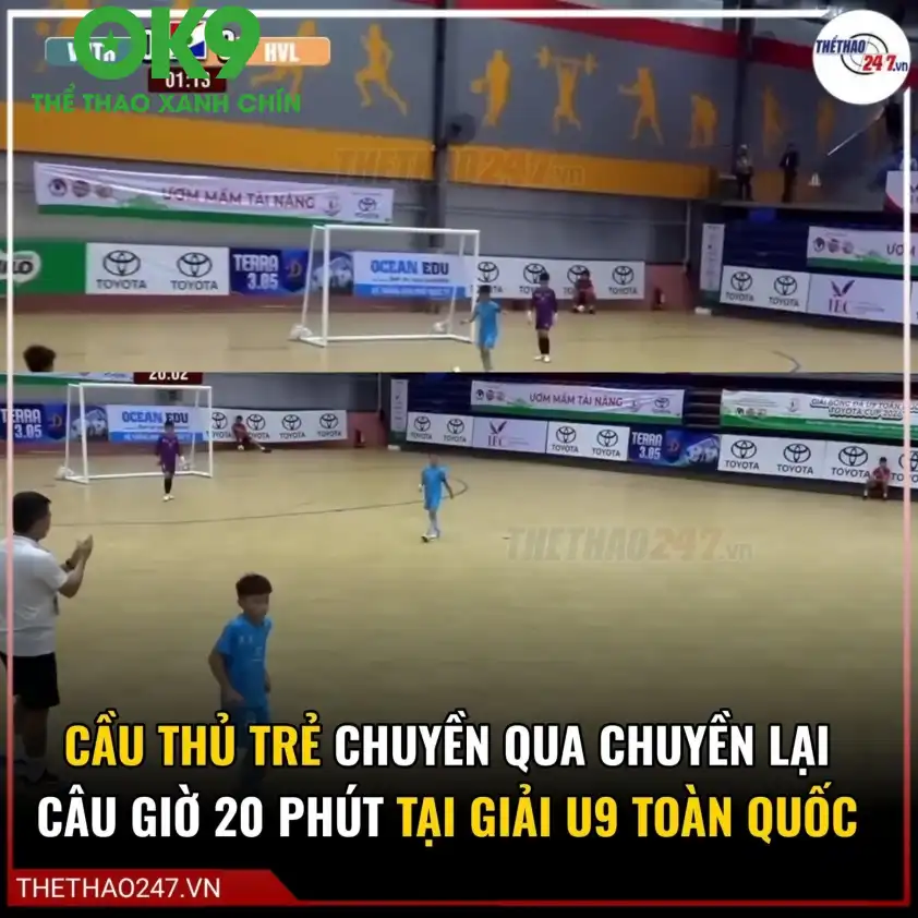 U9 Việt Hùng Thanh Hóa chuyền đi chuyền lại trong 20 phút còn Sơn La cũng không muốn đuổi bóng U9 Việt Hùng Thanh Hóa chuyền đi chuyền lại trong 20 phút còn Sơn La cũng không muốn đuổi bóng